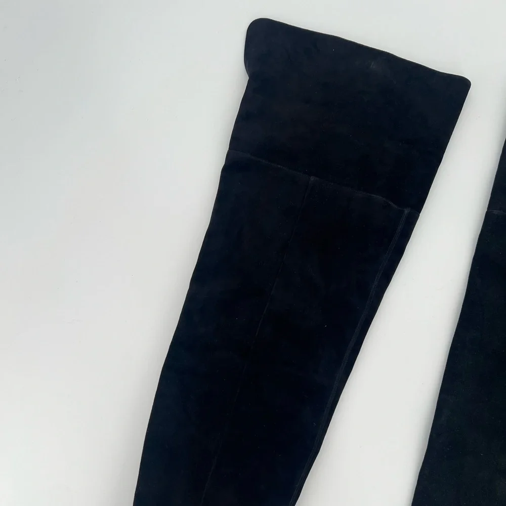 Larroudé Kate Over The Knee Suede Boots In Black